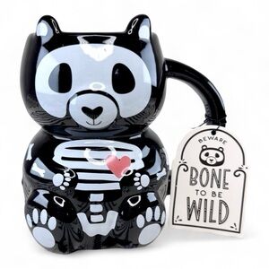 Sunday Morning Bear Skeleton Halloween Mug